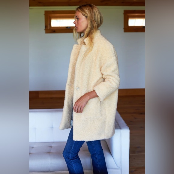 Emerson Fry Teddy Bear Coat in Ivory - Picture 7 of 14